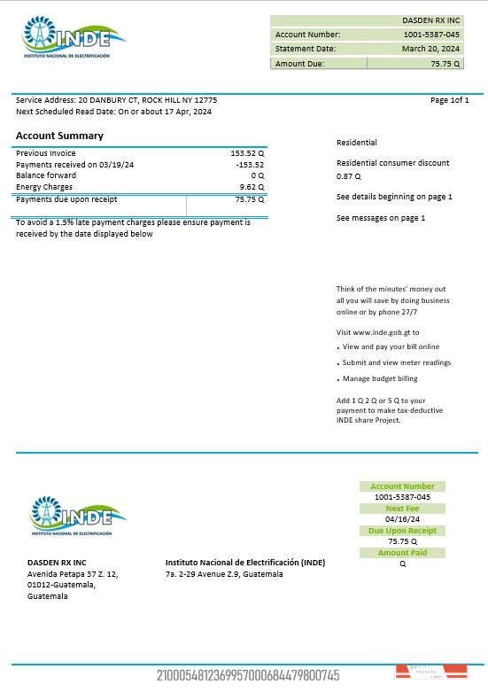 Hong Kong CLP Power Hong Kong Limited business utility bill template in Word and PDF formats